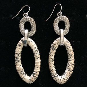 SNAKESKIN & SPARKLE TOP EARRINGS